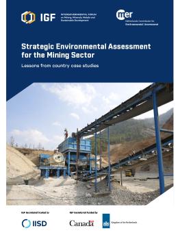 Strategic Environmental Assessment for the Mining Sector report cover showing mining infrastructure in Bhutan.